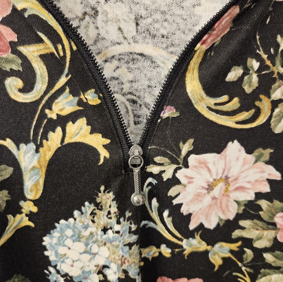 Vintage - Incognito Floral Top w Zipper - Size L- NWOT - Picture 5 of 8